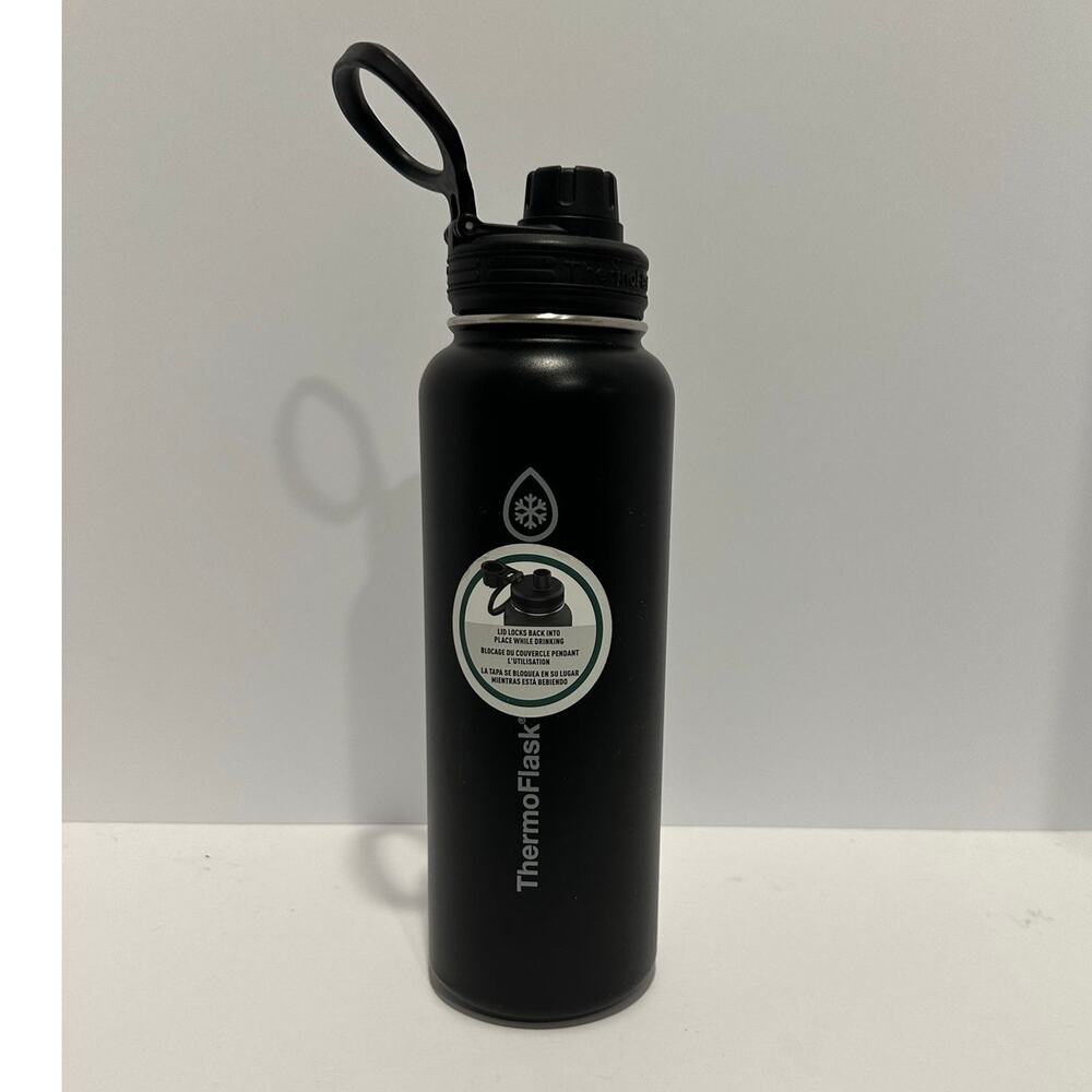 Thermoflask water bottle black 40 oz - used